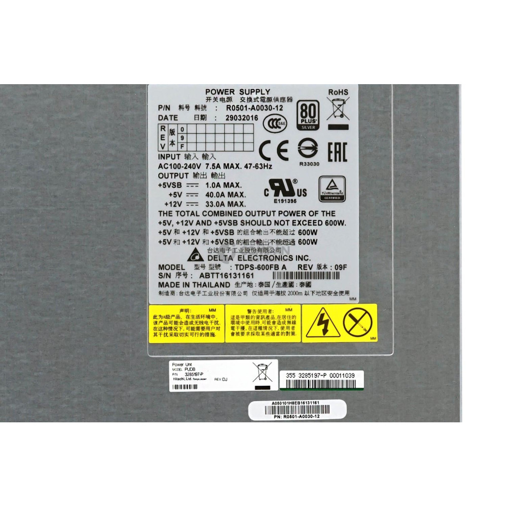 3285197-P HITACHI 600W POWER SUPPLY FOR HITACHI HUS110 HUS130 HUS150